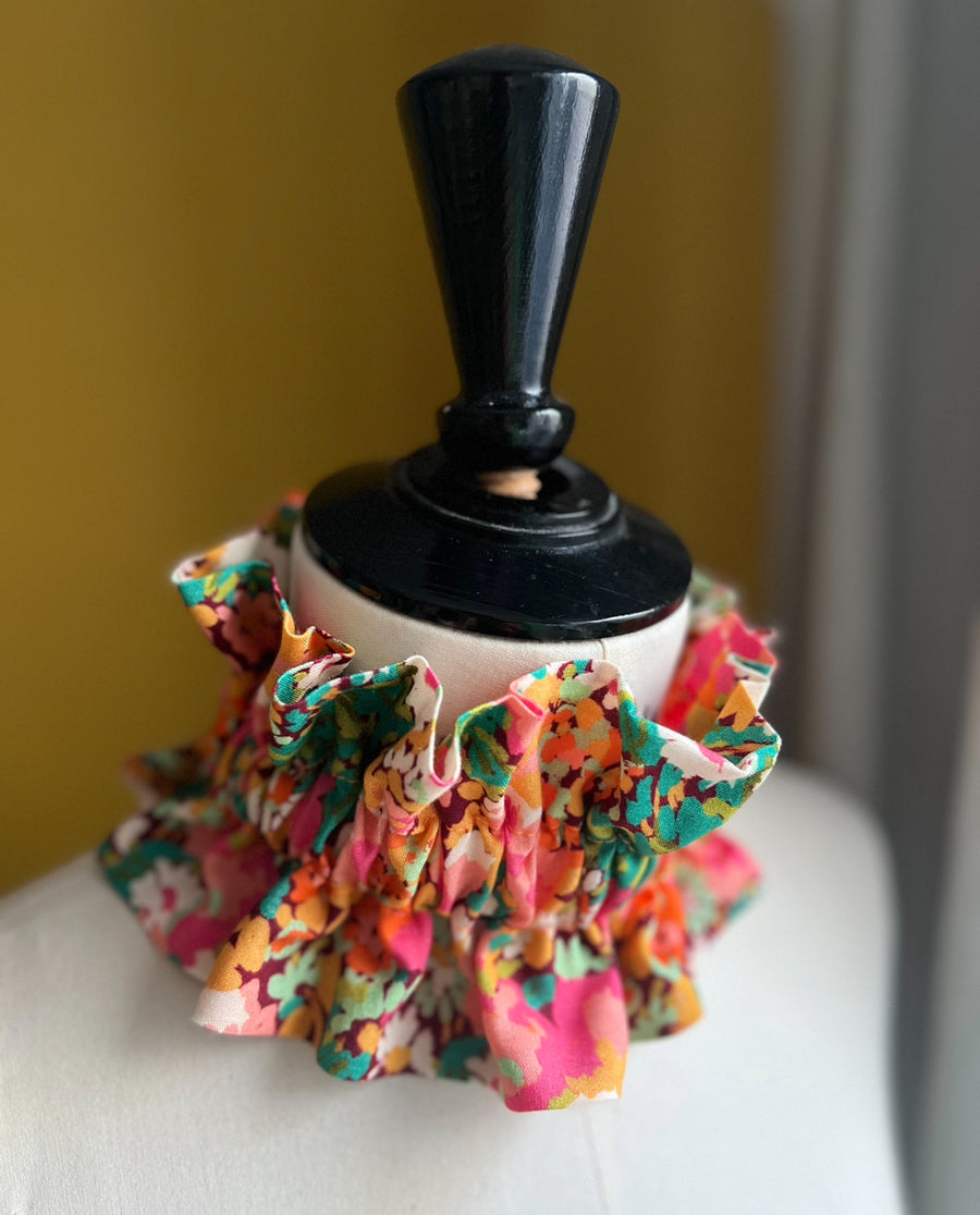 Col amovible volanté Cassiopé Rose viscose