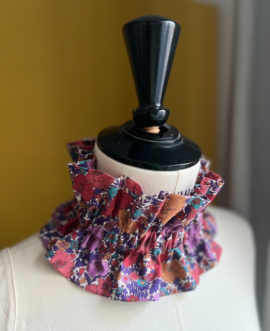 Col amovible volanté Clotilde Mauve