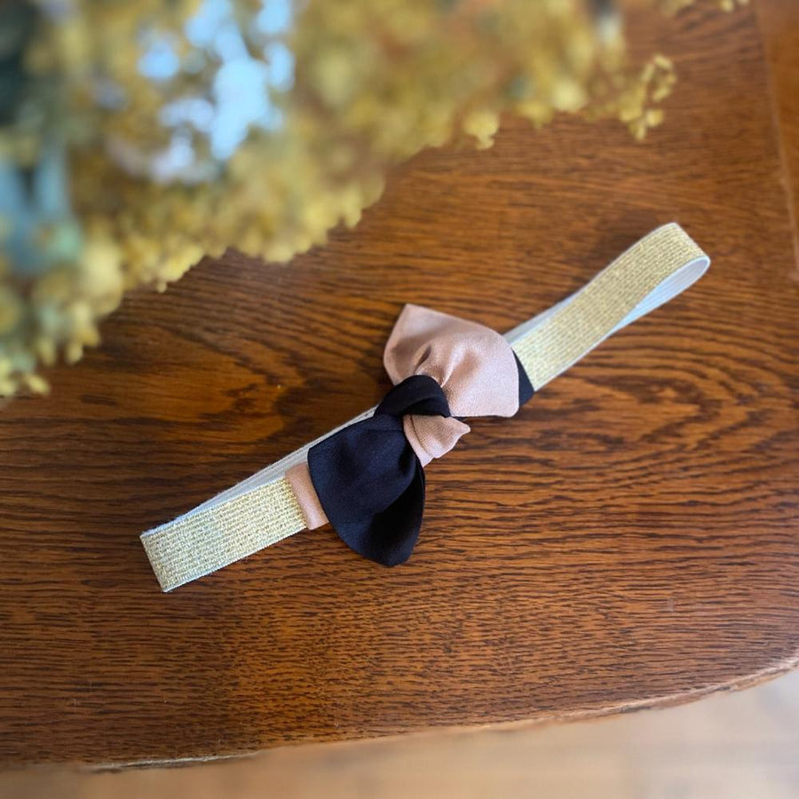 Bandeau élastique - Gabriella - Noir Rose