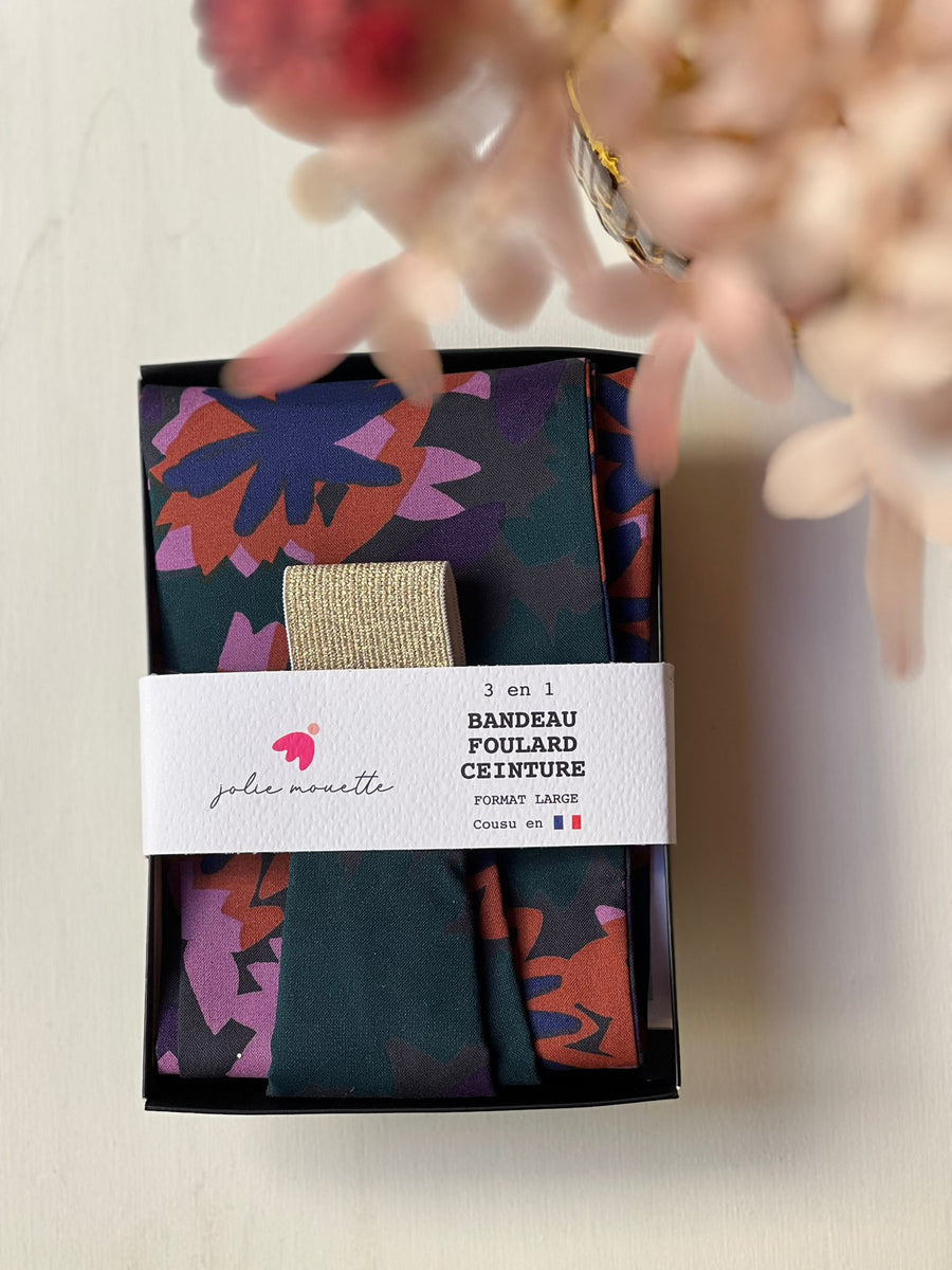 Bandeau Ceinture Flora - Bleu Canard - Large