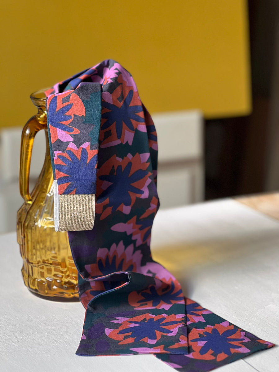 Bandeau Ceinture Flora - Bleu Canard - Large