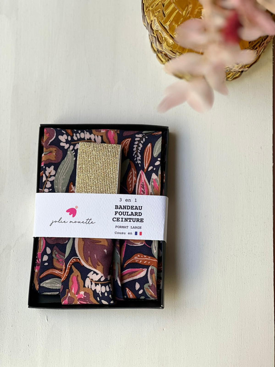 Bandeau Ceinture -Cannelle Marine  -Large